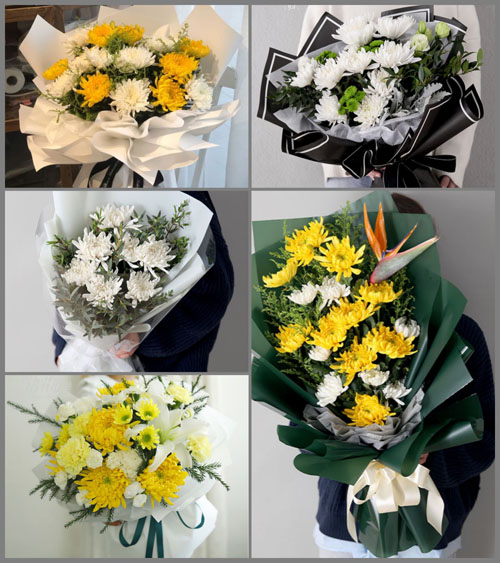 四川成都新都区斑竹园镇忠义社区白事花束代送